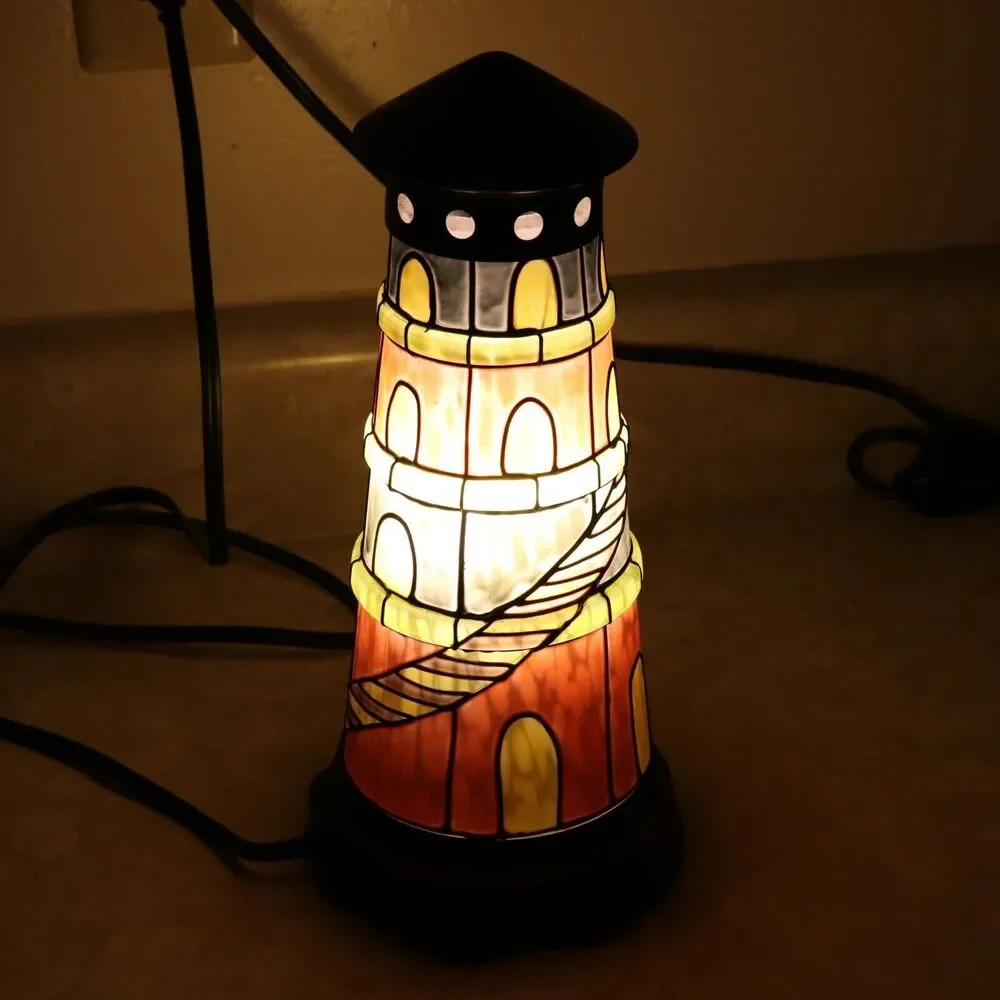 Stained Glass Lighthouse Lamp 11